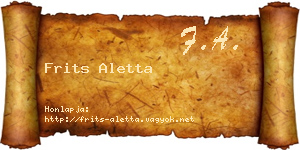 Frits Aletta névjegykártya